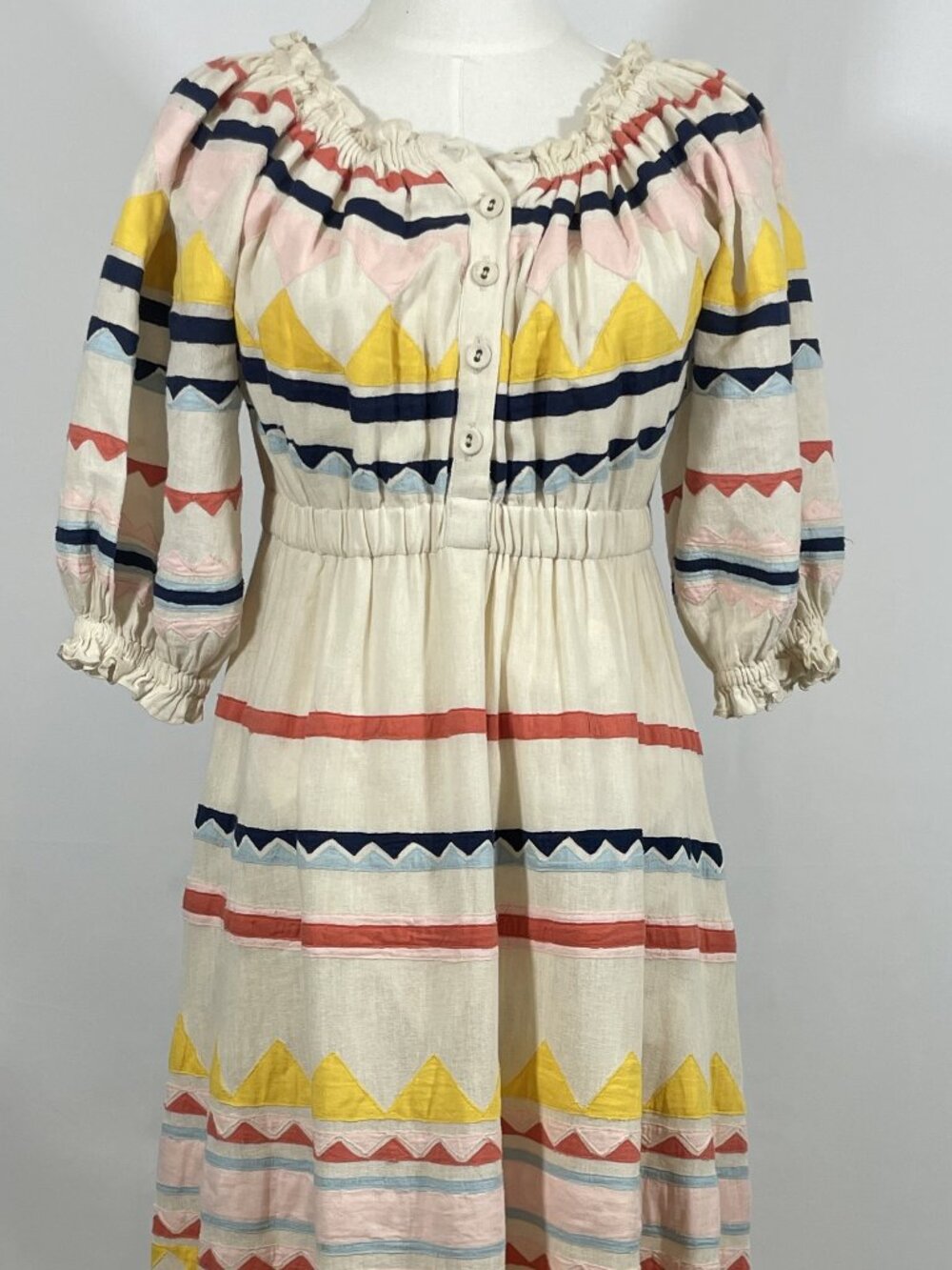 Carolina K Saria Smocked Rainbow Midi Dress